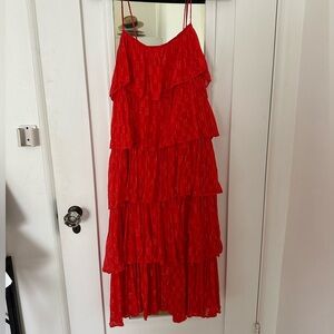 Anthropology Tiered Ruffled Midi Dress